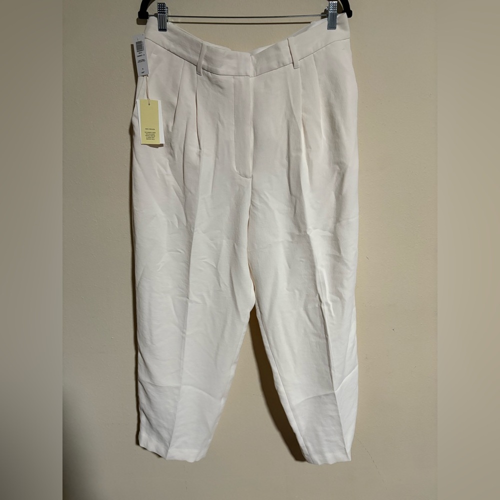 NWT Wilfred Carrot Pant - Light Birch - Size 16 - Discontinued Aritzia, Pleated